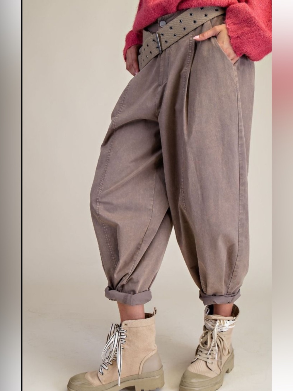 288 ❤️ EASEL PARACHUTE BARREL WOVEN PANTS - Picture 2 of 4